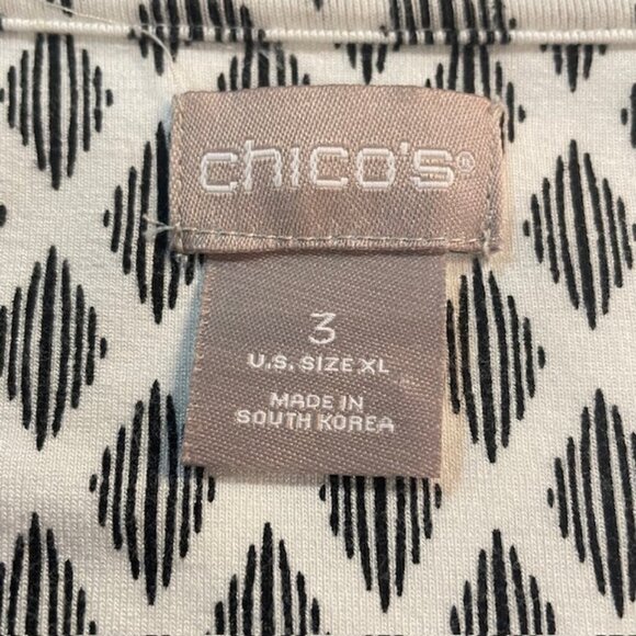 CHICO'S Diamond Print Long Sleeve Top - Size XL - Picture 3 of 6